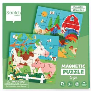 Scratch Europe - Puzzle magnético portable  - Granja